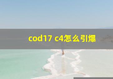 cod17 c4怎么引爆